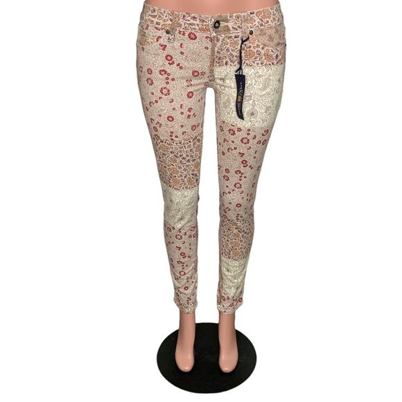 Lucky Brand Denim - Lucky Brand NWT Charlie Skinny Jeans Low Rise Floral Print Size 27